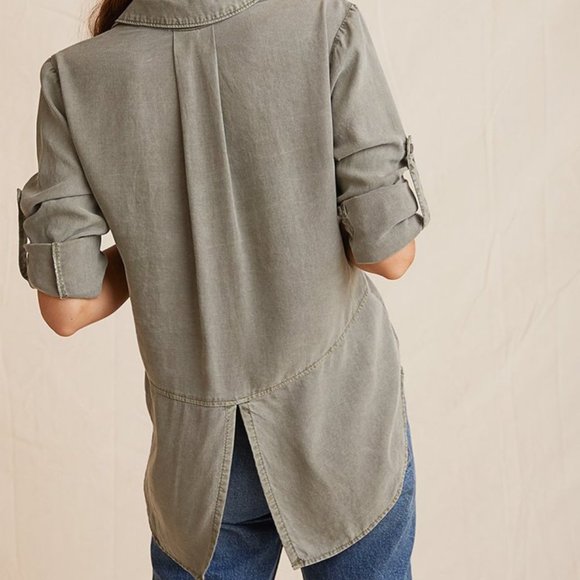 Bella Dahl Tops - Bella Dahl Blouse Split Back Chambray Shirt Tencel